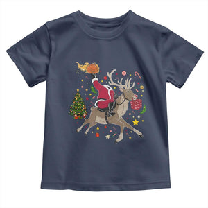 Funny Santa Headless Horseman Toddler T Shirt Christmas Halloween Gift TS12 Navy Print Your Wear