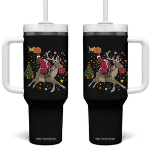 Funny Santa Headless Horseman Tumbler With Handle Christmas Halloween Gift TS12 One Size: 40 oz Black Print Your Wear