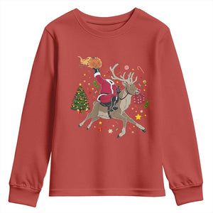 Funny Santa Headless Horseman Youth Sweatshirt Christmas Halloween Gift TS12 Red Print Your Wear