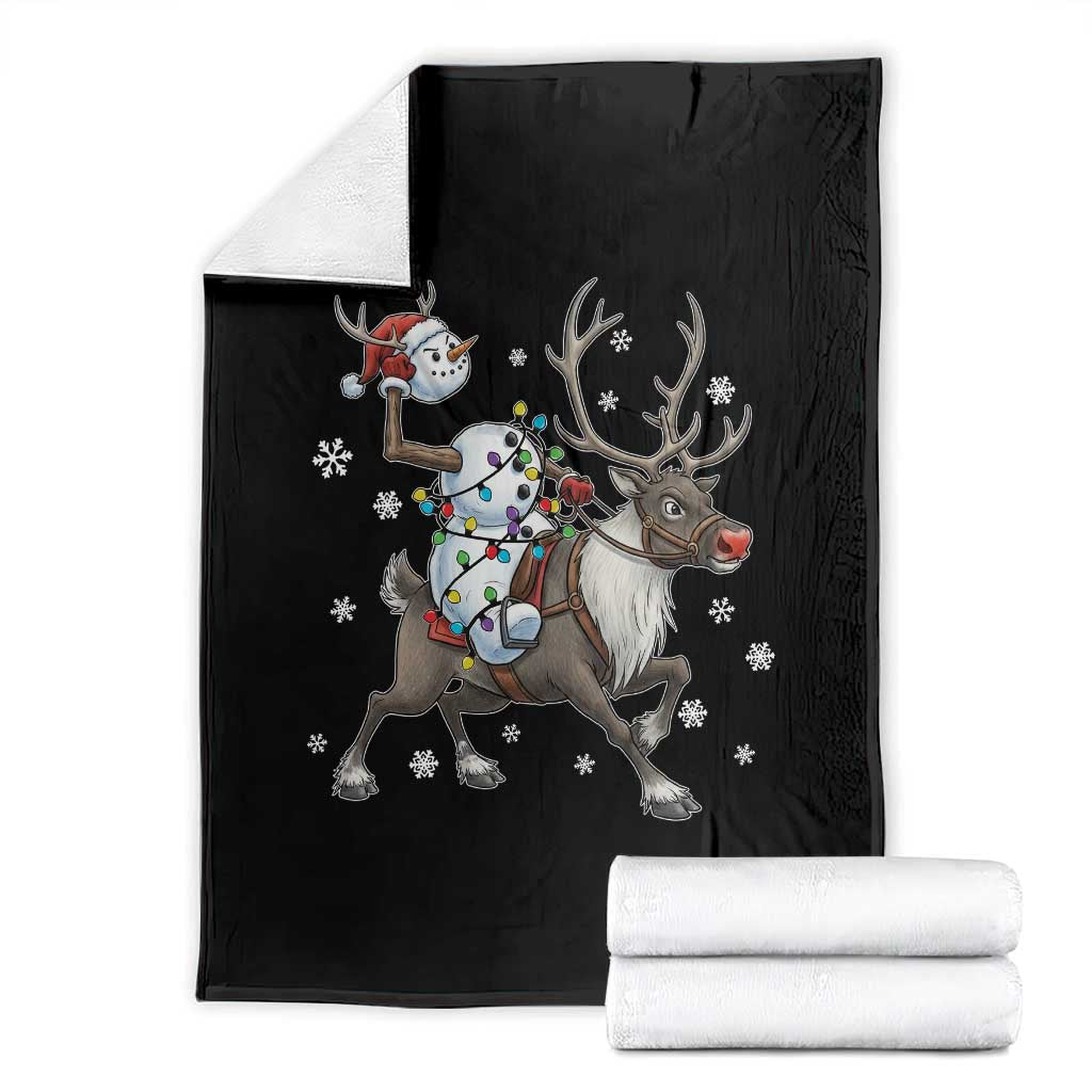 Funny Snowman Headless Horseman Throw Blanket Christmas Halloween Gift TS12 Black Print Your Wear