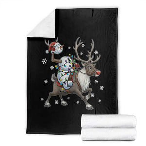 Funny Snowman Headless Horseman Throw Blanket Christmas Halloween Gift TS12 Black Print Your Wear