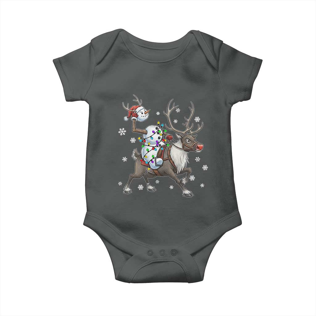 Funny Snowman Headless Horseman Baby Onesie Christmas Halloween Gift TS12 Dark Heather Print Your Wear