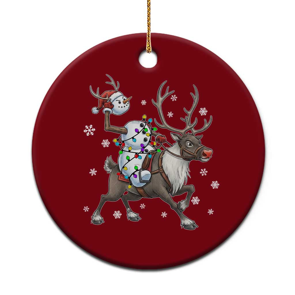 Funny Snowman Headless Horseman Ceramic Ornament Xmas Halloween Gift TS12 1pc Red Print Your Wear