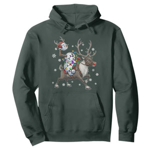 Funny Snowman Headless Horseman Hoodie Christmas Halloween Gift TS12 Dark Forest Green Print Your Wear