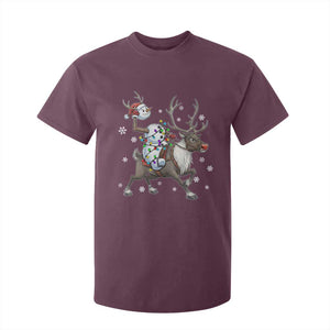 Funny Snowman Headless Horseman T Shirt For Kid Christmas Halloween Gift TS12 Maroon Print Your Wear