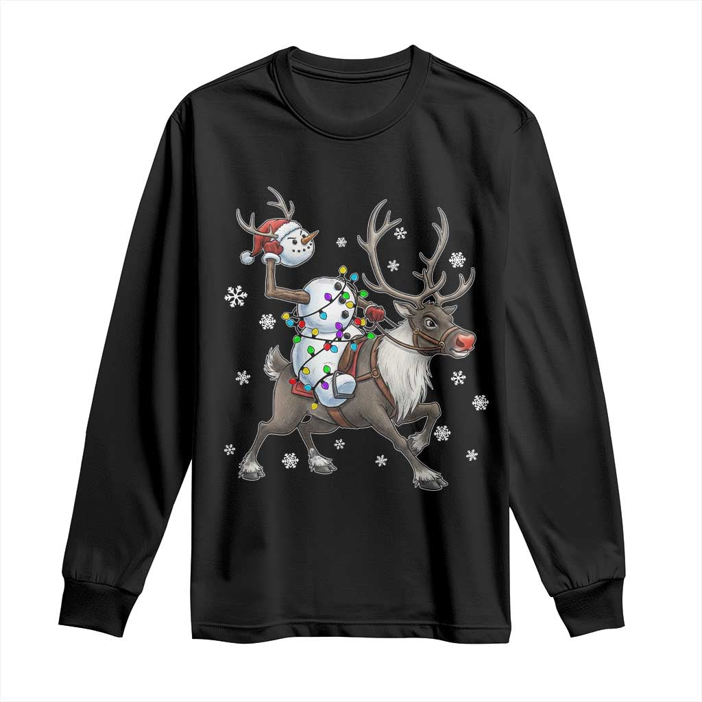 Funny Snowman Headless Horseman Long Sleeve Shirt Christmas Halloween Gift TS12 Black Print Your Wear