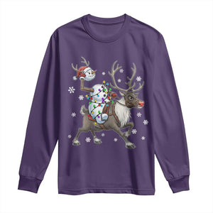 Funny Snowman Headless Horseman Long Sleeve Shirt Christmas Halloween Gift TS12 Purple Print Your Wear