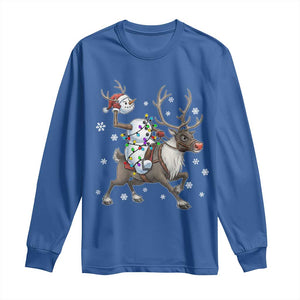 Funny Snowman Headless Horseman Long Sleeve Shirt Christmas Halloween Gift TS12 Royal Blue Print Your Wear
