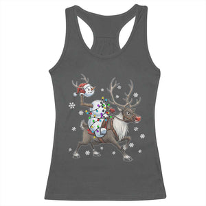 Funny Snowman Headless Horseman Racerback Tank Top Christmas Halloween Gift TS12 Dark Heather Print Your Wear