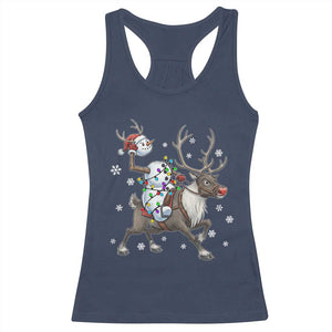 Funny Snowman Headless Horseman Racerback Tank Top Christmas Halloween Gift TS12 Navy Print Your Wear