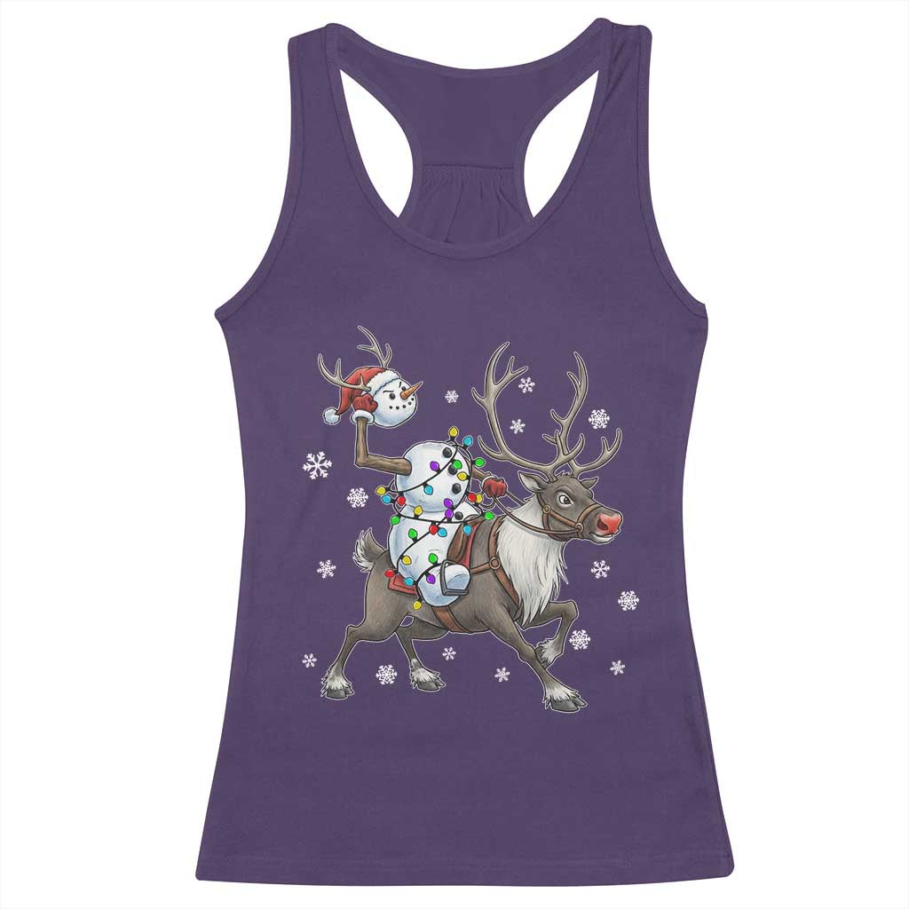 Funny Snowman Headless Horseman Racerback Tank Top Christmas Halloween Gift TS12 Purple Print Your Wear