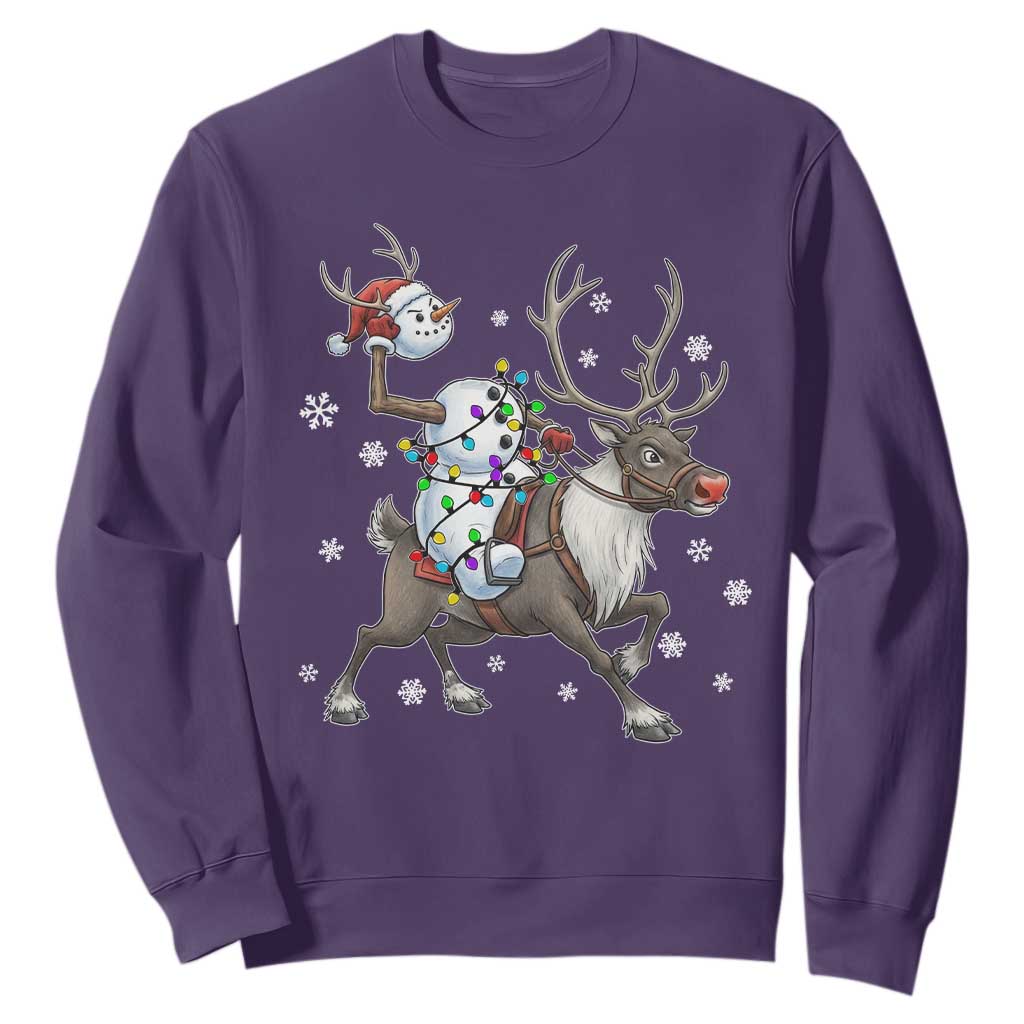 Funny Snowman Headless Horseman Sweatshirt Christmas Halloween Gift TS12 Purple Print Your Wear