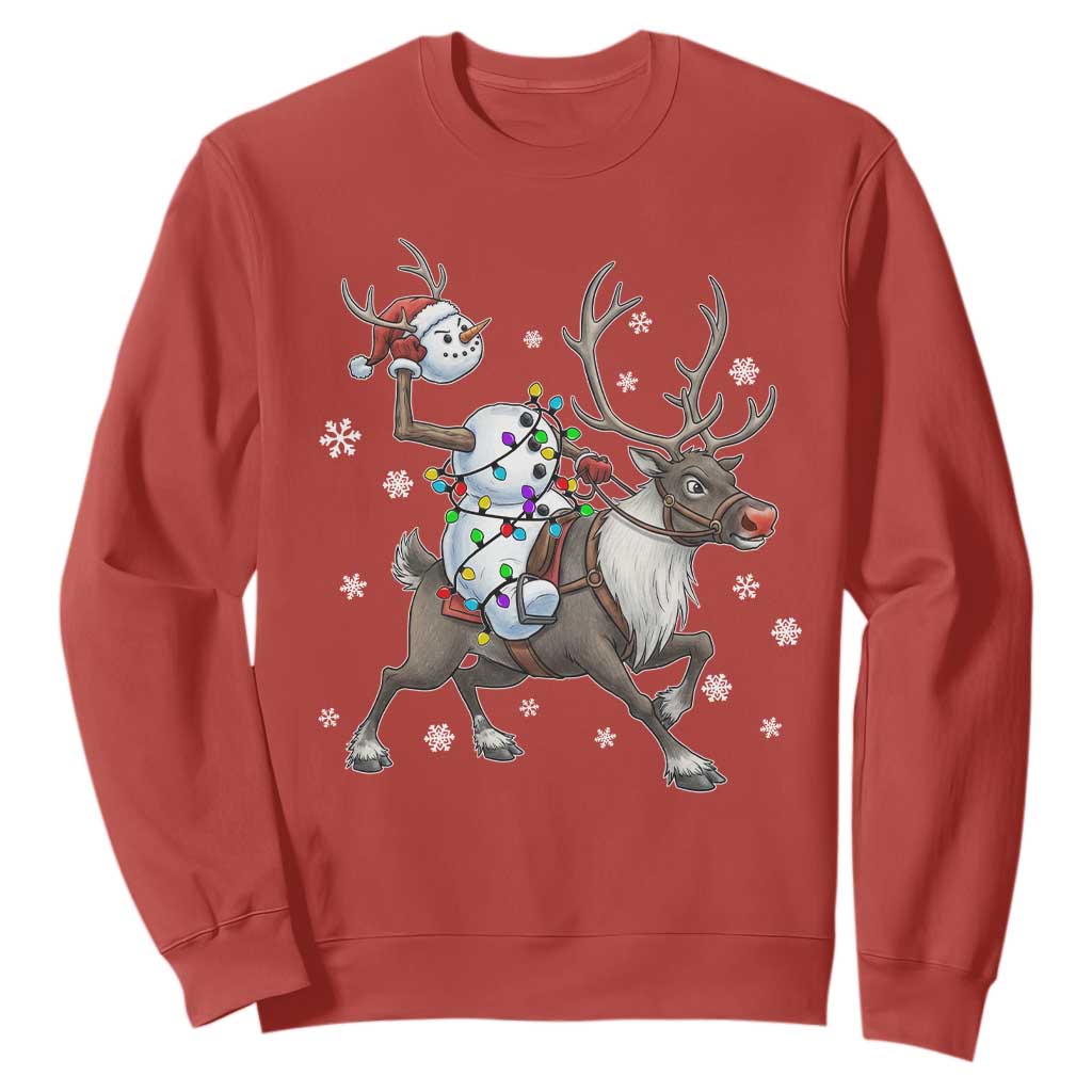 Funny Snowman Headless Horseman Sweatshirt Christmas Halloween Gift TS12 Red Print Your Wear