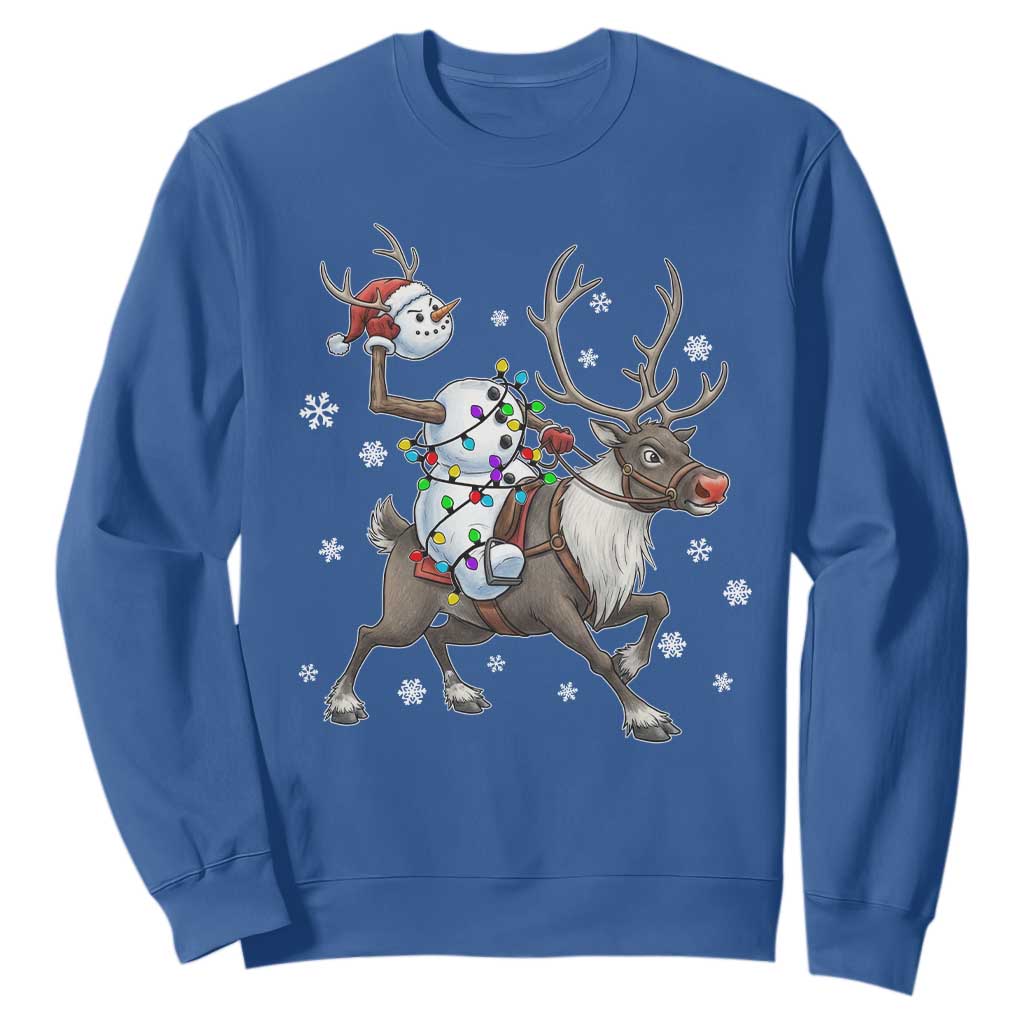 Funny Snowman Headless Horseman Sweatshirt Christmas Halloween Gift TS12 Royal Blue Print Your Wear