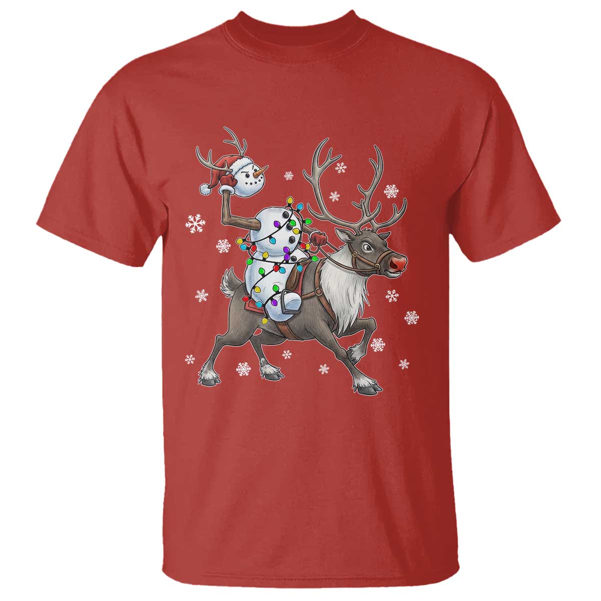 Funny Snowman Headless Horseman T Shirt Christmas Halloween Gift TS12 Red Print Your Wear