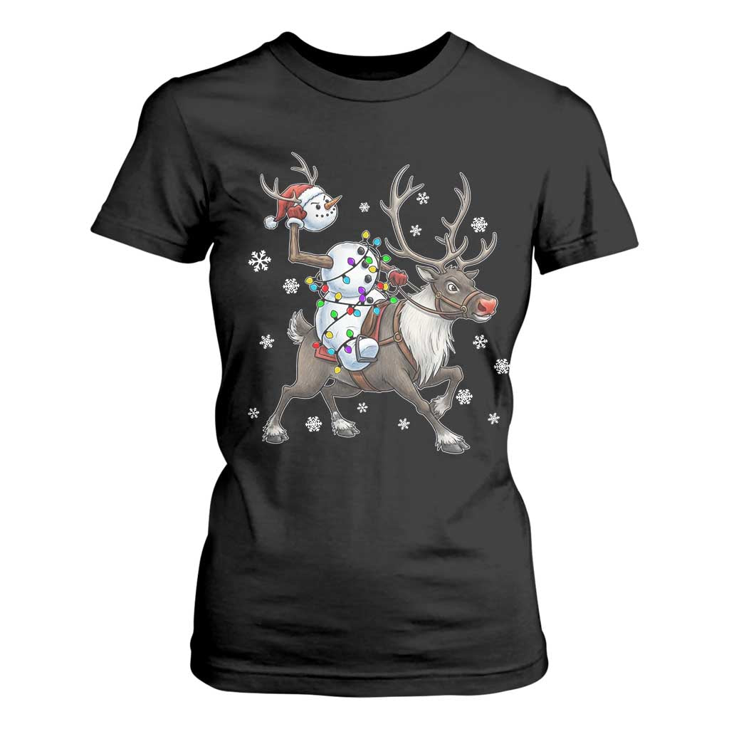 Funny Snowman Headless Horseman T Shirt For Women Christmas Halloween Gift TS12 Black Print Your Wear