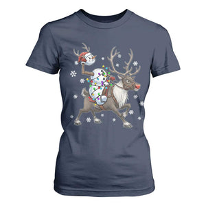 Funny Snowman Headless Horseman T Shirt For Women Christmas Halloween Gift TS12 Navy Print Your Wear