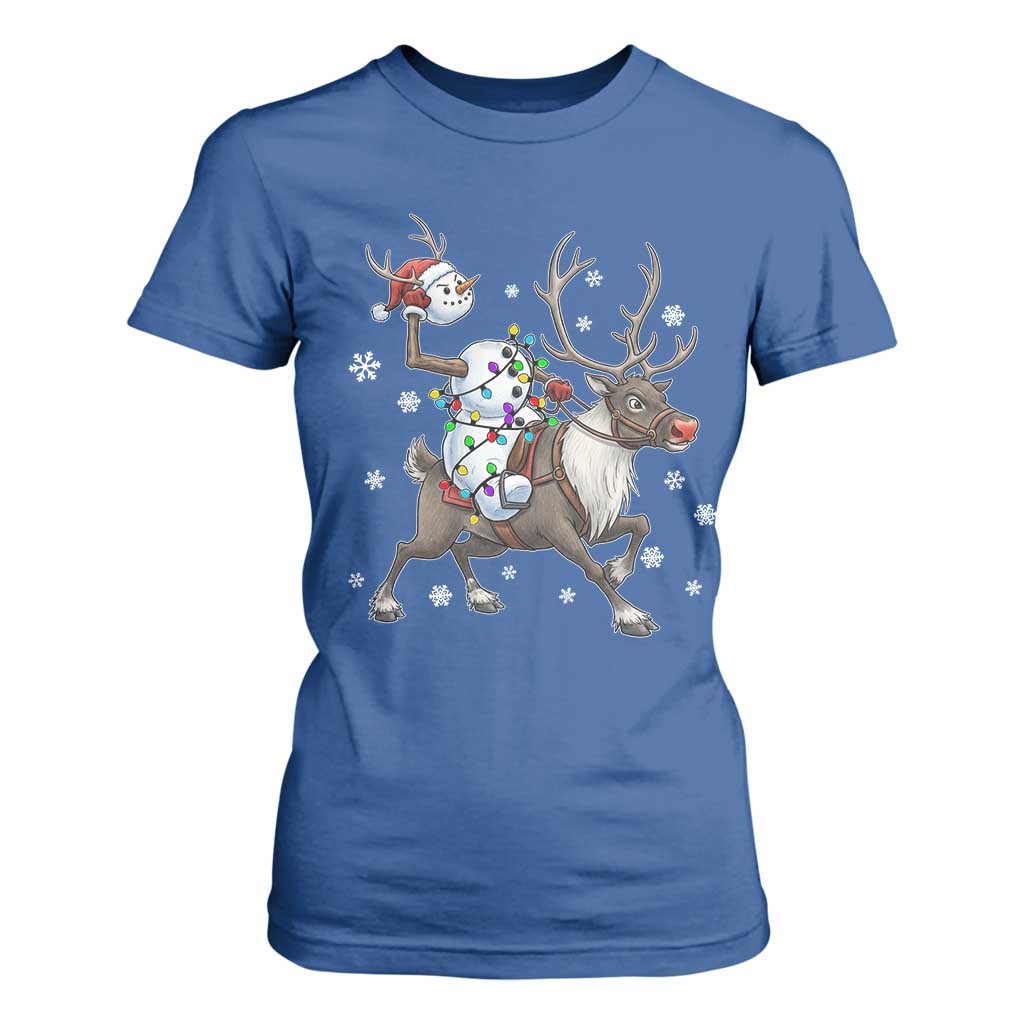 Funny Snowman Headless Horseman T Shirt For Women Christmas Halloween Gift TS12 Royal Blue Print Your Wear