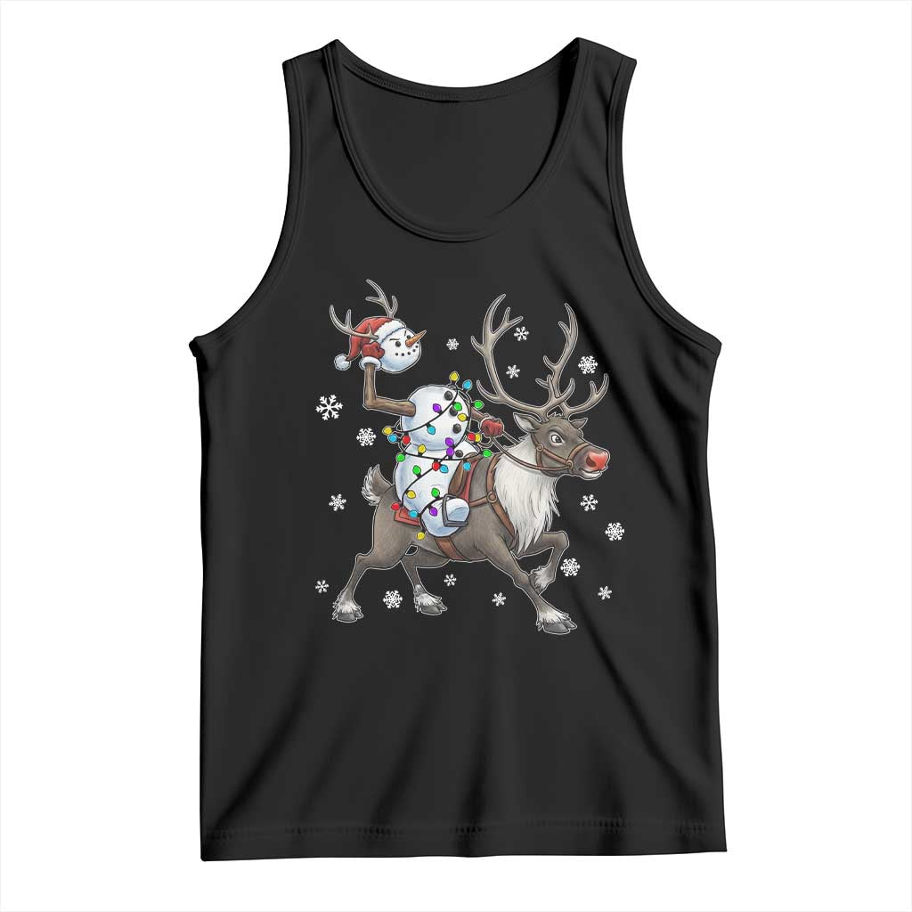Funny Snowman Headless Horseman Tank Top Christmas Halloween Gift TS12 Black Print Your Wear