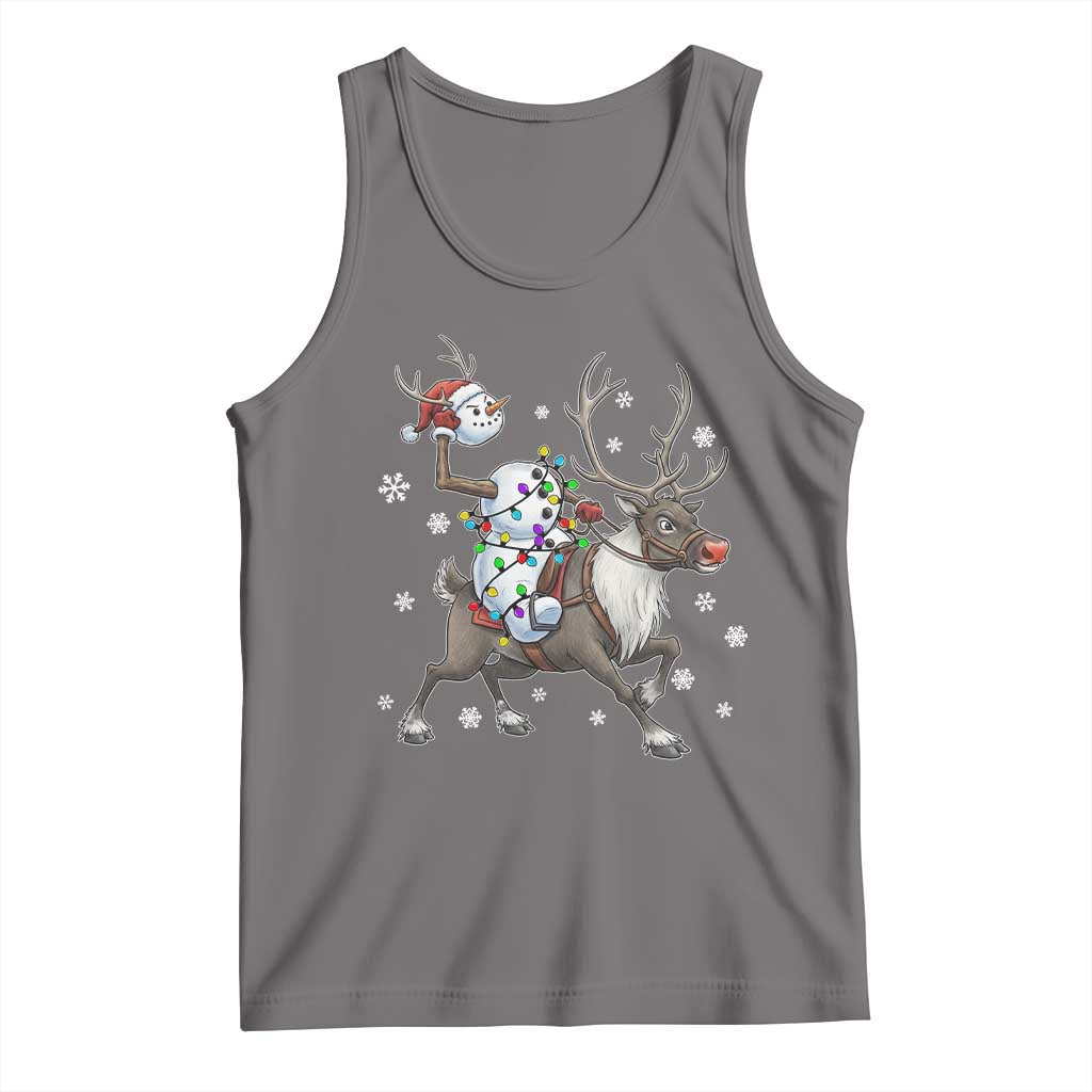 Funny Snowman Headless Horseman Tank Top Christmas Halloween Gift TS12 Deep Heather Print Your Wear
