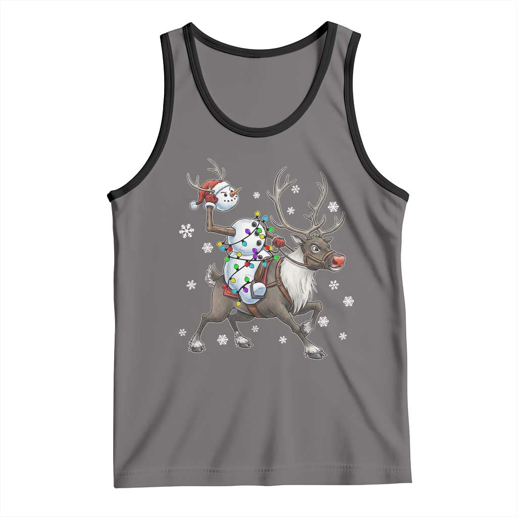 Funny Snowman Headless Horseman Tank Top Christmas Halloween Gift TS12 Deep Heather Black Print Your Wear