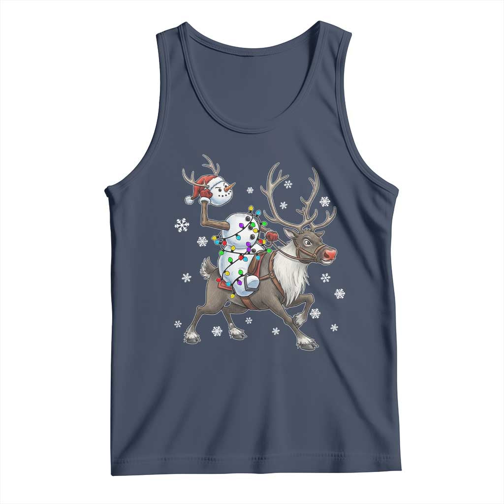 Funny Snowman Headless Horseman Tank Top Christmas Halloween Gift TS12 Navy Print Your Wear