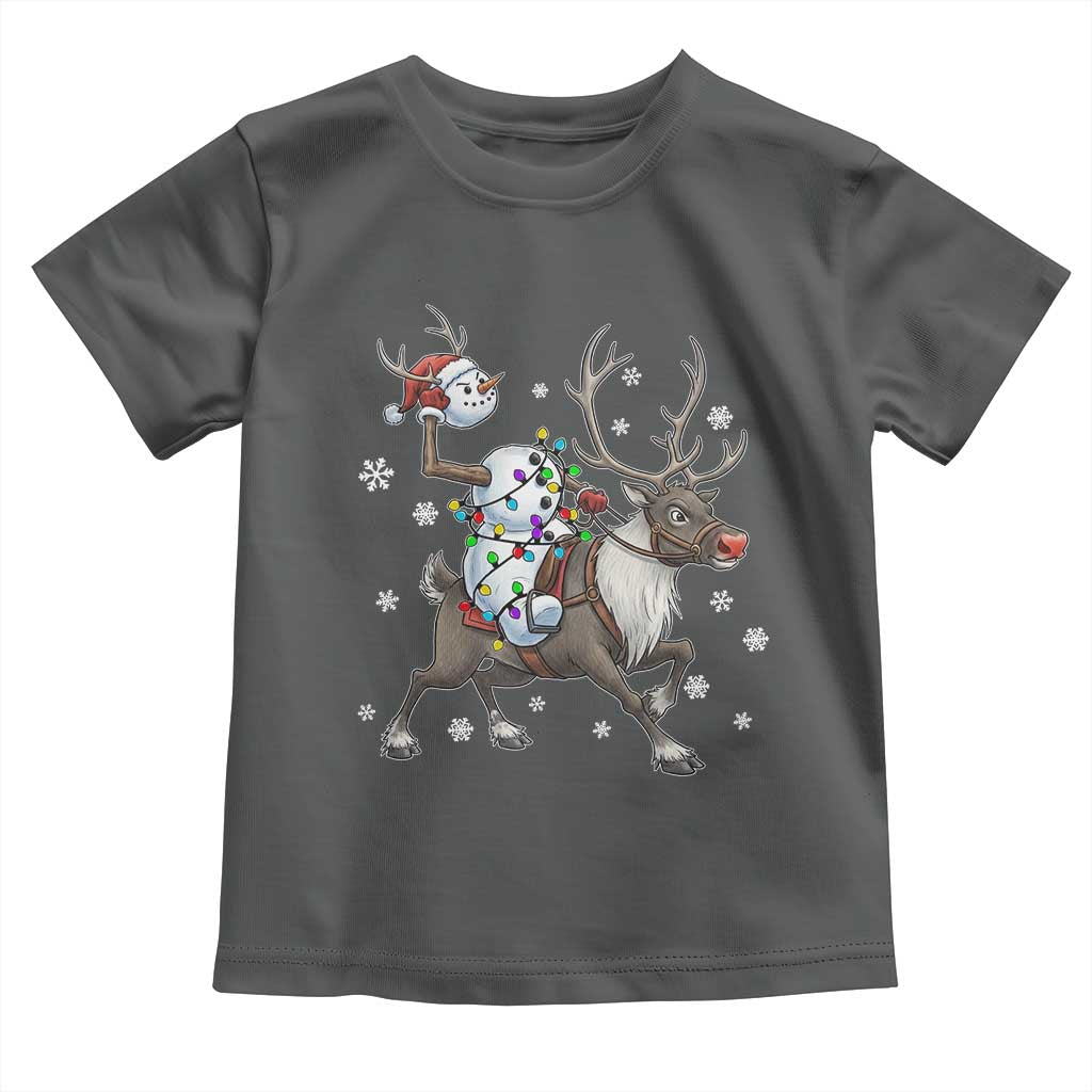 Funny Snowman Headless Horseman Toddler T Shirt Christmas Halloween Gift TS12 Dark Heather Print Your Wear