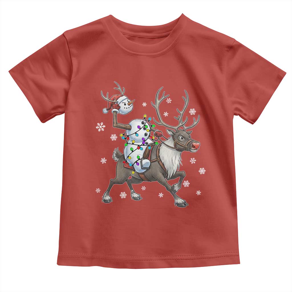 Funny Snowman Headless Horseman Toddler T Shirt Christmas Halloween Gift TS12 Red Print Your Wear