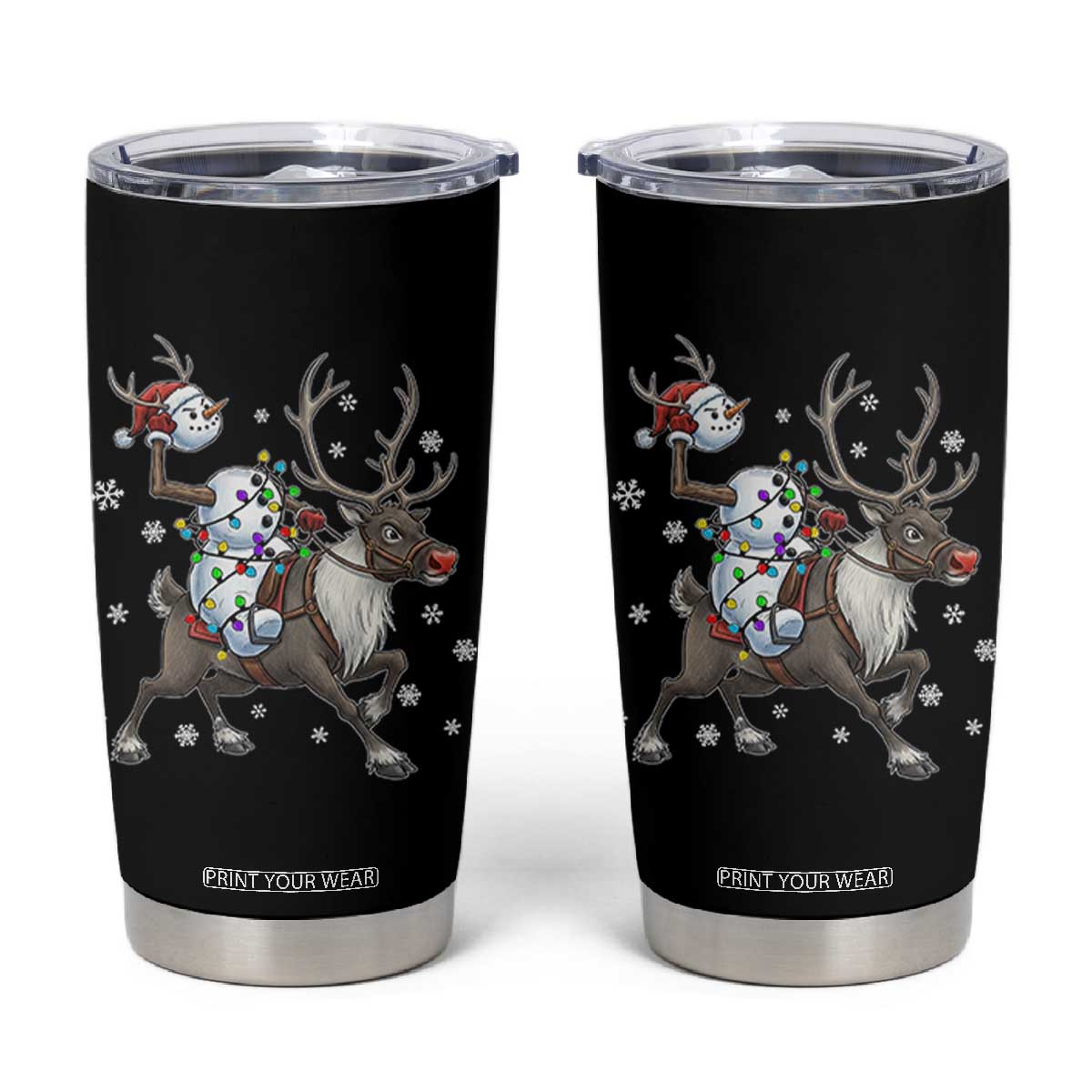 Funny Snowman Headless Horseman Tumbler Cup Christmas Halloween Gift TS12 Black Print Your Wear