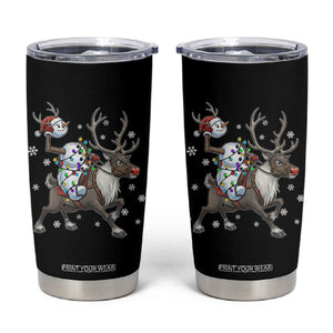 Funny Snowman Headless Horseman Tumbler Cup Christmas Halloween Gift TS12 Black Print Your Wear