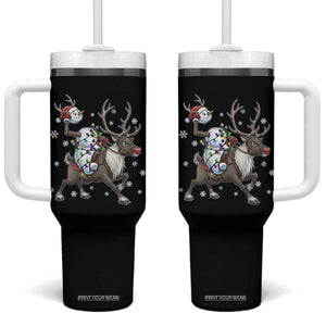 Funny Snowman Headless Horseman Tumbler With Handle Christmas Halloween Gift TS12 One Size: 40 oz Black Print Your Wear