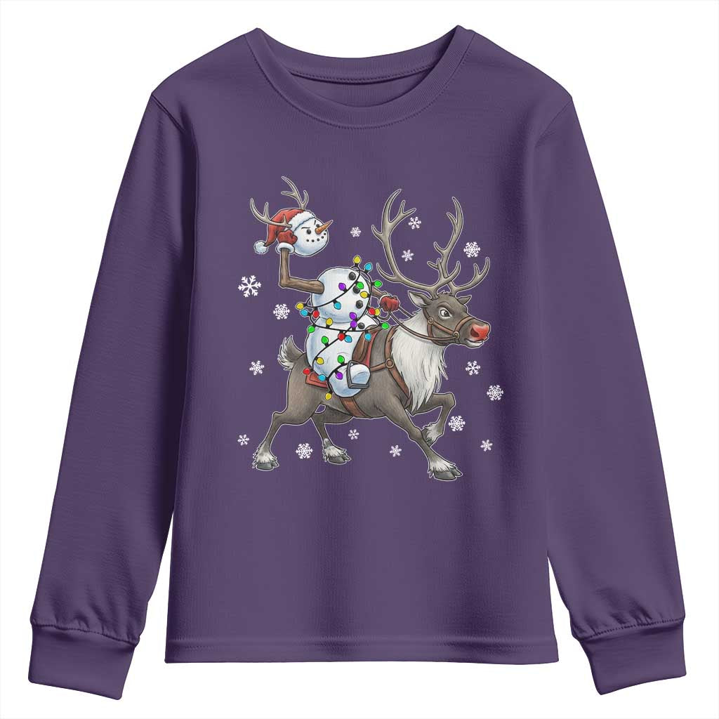 Funny Snowman Headless Horseman Youth Sweatshirt Christmas Halloween Gift TS12 Purple Print Your Wear