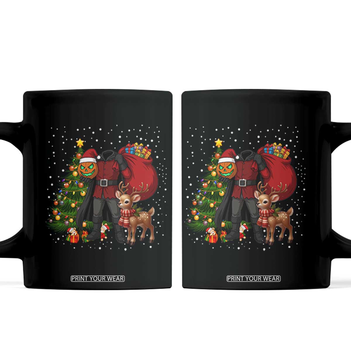 Headless Horseman Santa Coffee Mug Funny Christmas Mashup Gift TS12 Black Print Your Wear