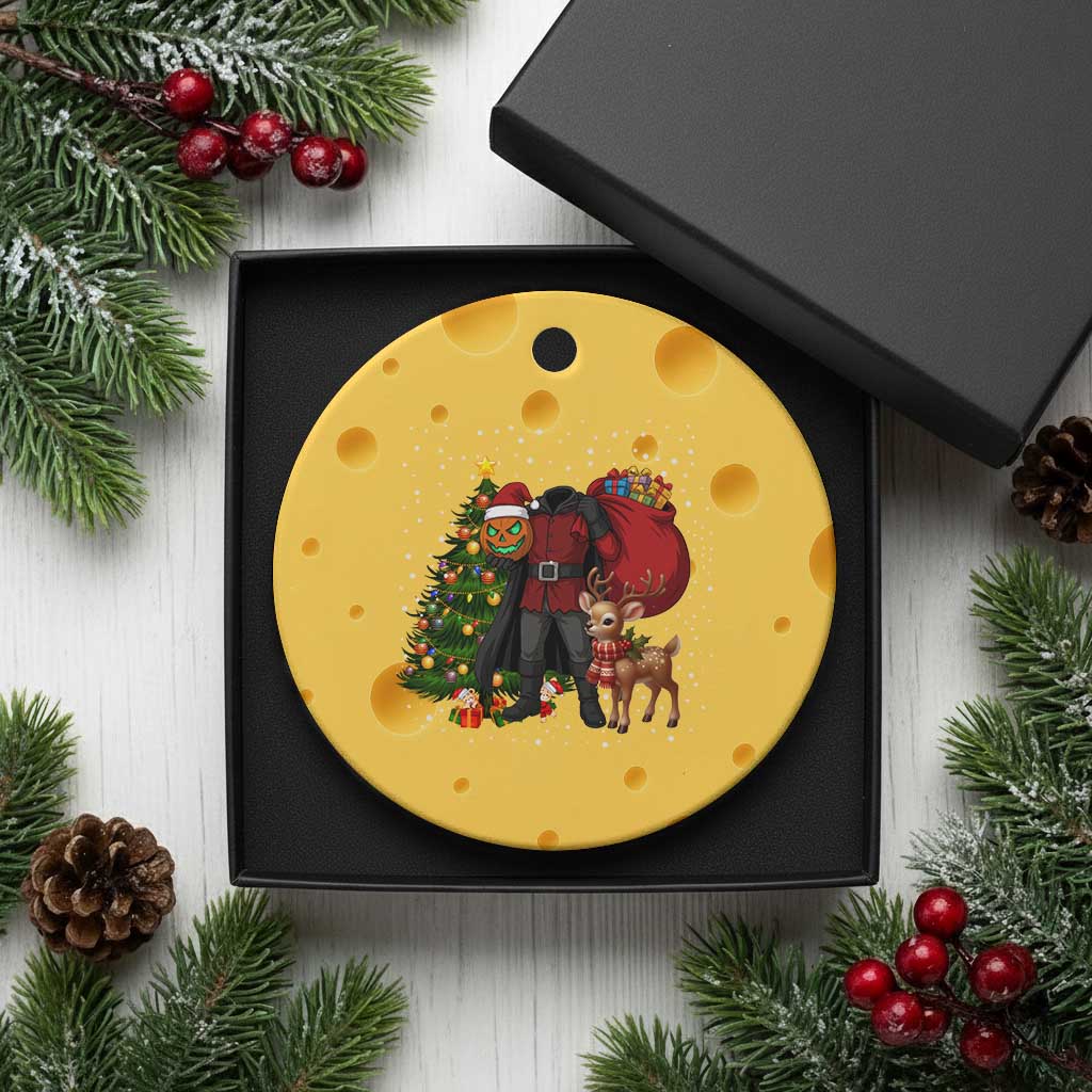 Headless Horseman Santa Ceramic Ornament Funny Xmas Mashup Gift TS12 1pc Yellow Cheese Print Your Wear