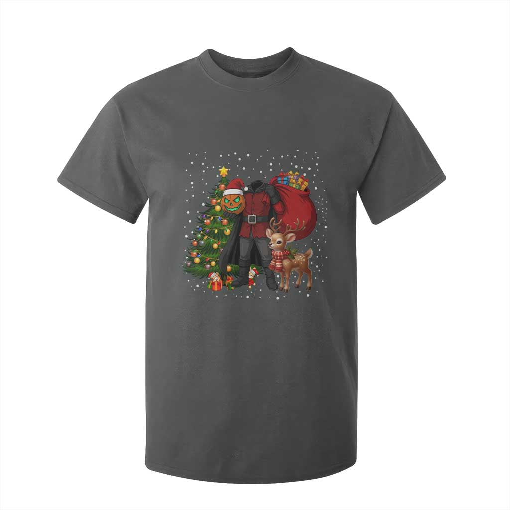 Headless Horseman Santa T Shirt For Kid Funny Christmas Mashup Gift TS12 Dark Heather Print Your Wear