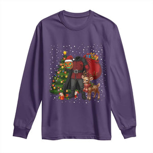 Headless Horseman Santa Long Sleeve Shirt Funny Christmas Mashup Gift TS12 Purple Print Your Wear