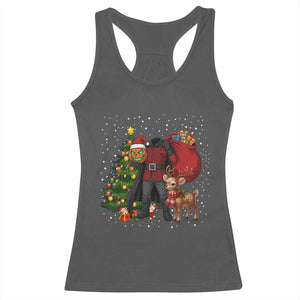 Headless Horseman Santa Racerback Tank Top Funny Christmas Mashup Gift TS12 Dark Heather Print Your Wear