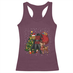 Headless Horseman Santa Racerback Tank Top Funny Christmas Mashup Gift TS12 Maroon Print Your Wear
