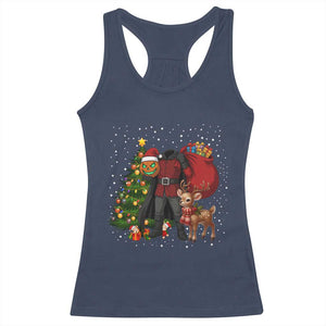Headless Horseman Santa Racerback Tank Top Funny Christmas Mashup Gift TS12 Navy Print Your Wear