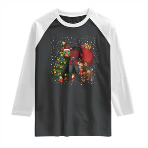 Headless Horseman Santa Raglan Shirt Funny Christmas Mashup Gift TS12 Black White Print Your Wear