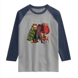 Headless Horseman Santa Raglan Shirt Funny Christmas Mashup Gift TS12 Sport Gray Navy Print Your Wear