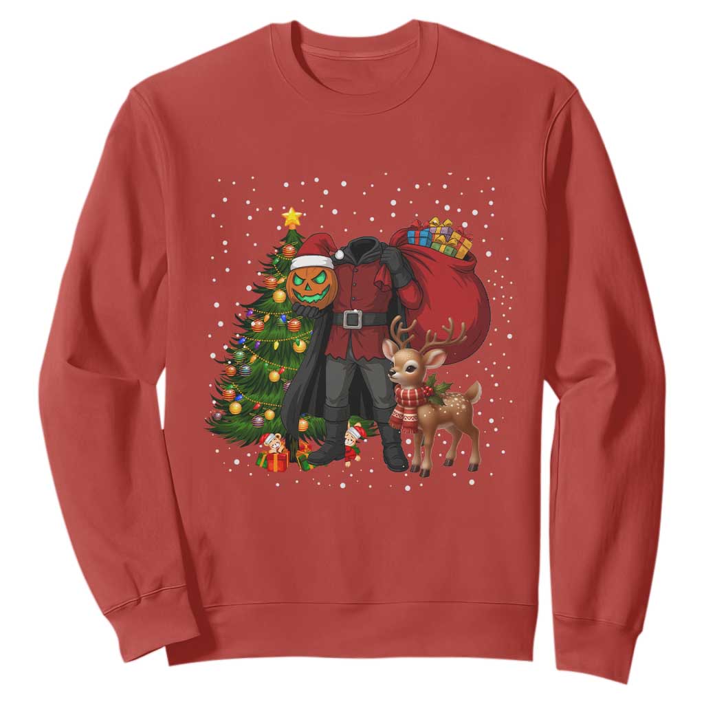 Headless Horseman Santa Sweatshirt Funny Christmas Mashup Gift TS12 Red Print Your Wear