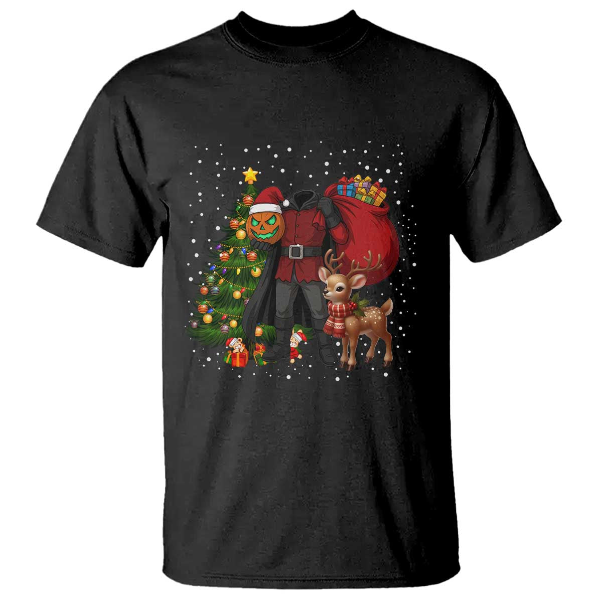Headless Horseman Santa T Shirt Funny Christmas Mashup Gift TS12 Black Print Your Wear