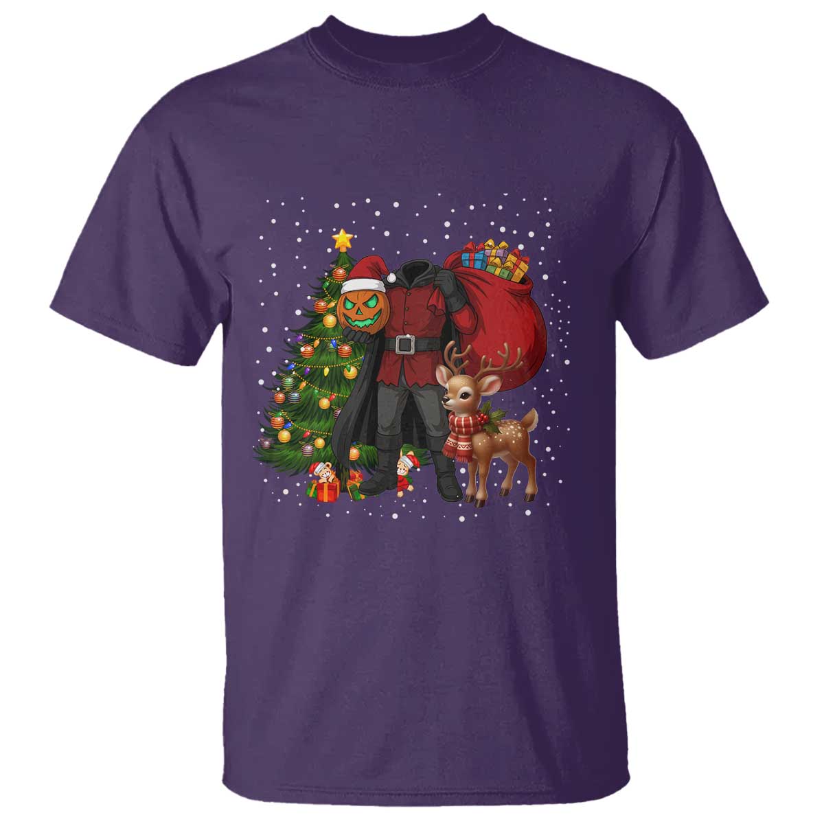 Headless Horseman Santa T Shirt Funny Christmas Mashup Gift TS12 Purple Print Your Wear
