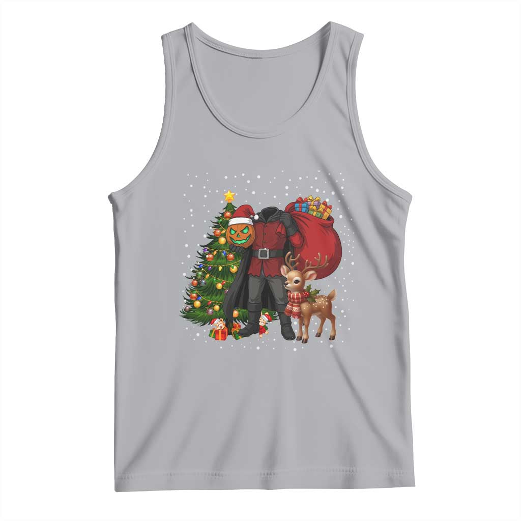 Headless Horseman Santa Tank Top Funny Christmas Mashup Gift TS12 Athletic Heather Print Your Wear