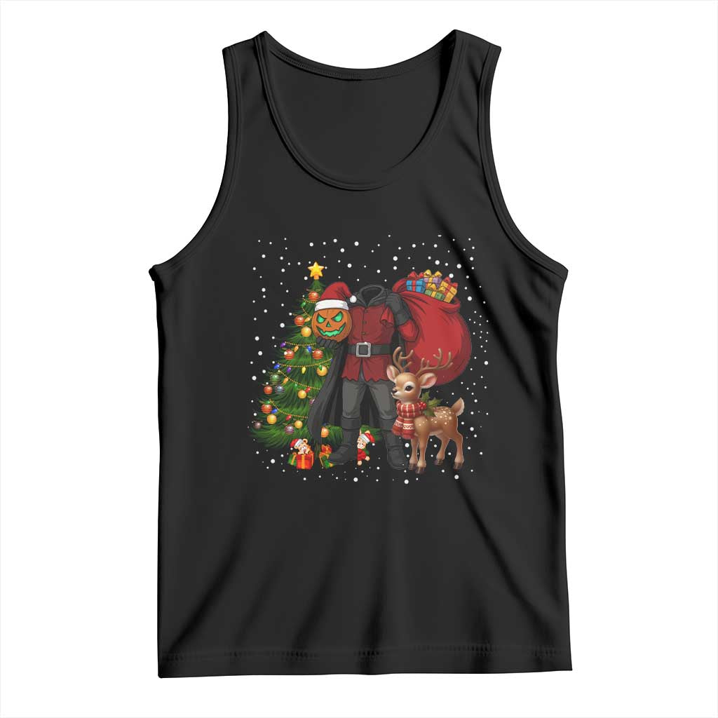 Headless Horseman Santa Tank Top Funny Christmas Mashup Gift TS12 Black Print Your Wear