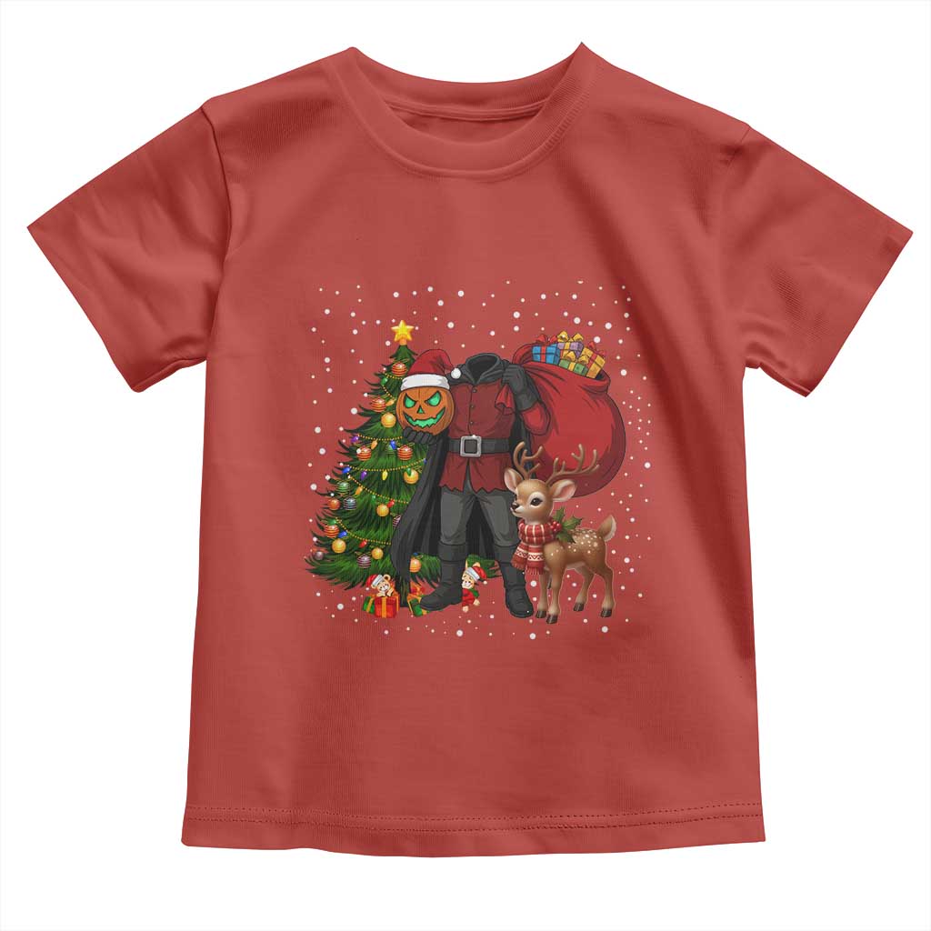 Headless Horseman Santa Toddler T Shirt Funny Christmas Mashup Gift TS12 Red Print Your Wear
