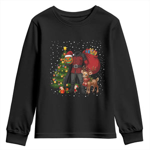 Headless Horseman Santa Youth Sweatshirt Funny Christmas Mashup Gift TS12 Black Print Your Wear