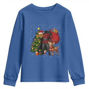 Headless Horseman Santa Youth Sweatshirt Funny Christmas Mashup Gift TS12 Royal Blue Print Your Wear