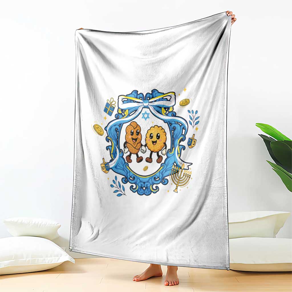 Funny Hanukkah Throw Blanket Challah And Latke Cute Food Lover Gift TS12 Print Your Wear